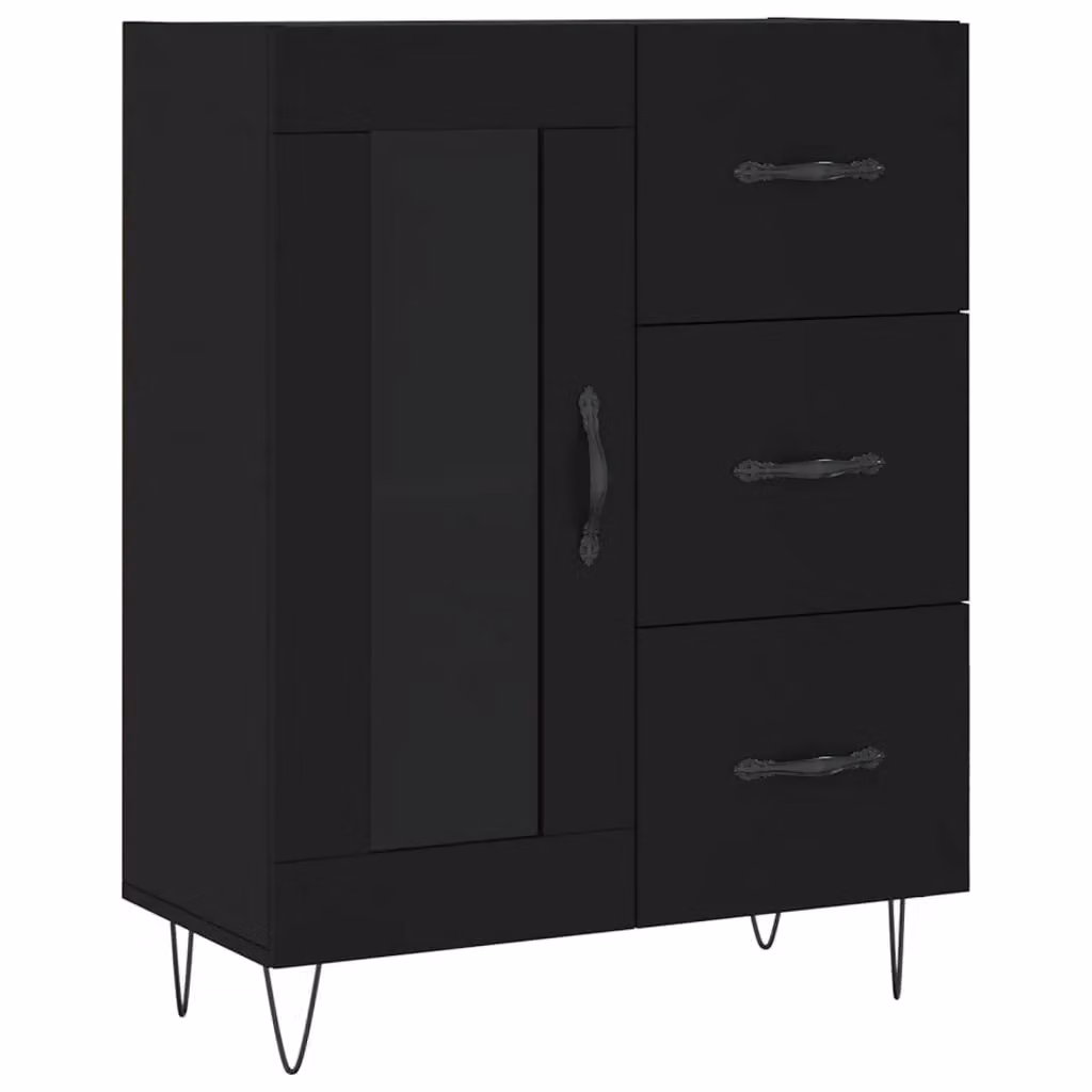 Berkfield Home Black Classic Sideboard, W: 69.5 cm, D: 34 cm, H: 90 cm – 2