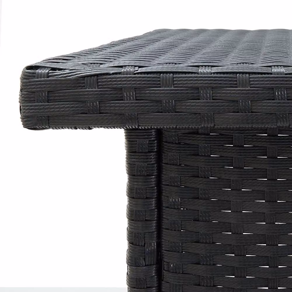 Berkfield Home Corner Bar Table in Black Poly Rattan and Steel, W/D/H: 100 x 50 x 105 cm – 2