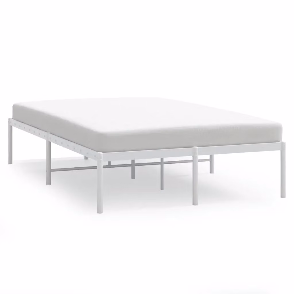 Berkfield Home Metal Bed Frame in White, W/D/H: 120 x 200 cm – 2