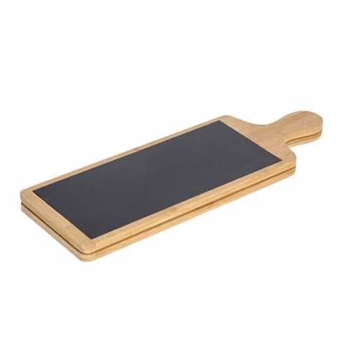 Argon Tableware Bamboo and Slate Serving Paddles, Pack of 2, Grey and Brown, W/D: 44.5 x 14.5 cm