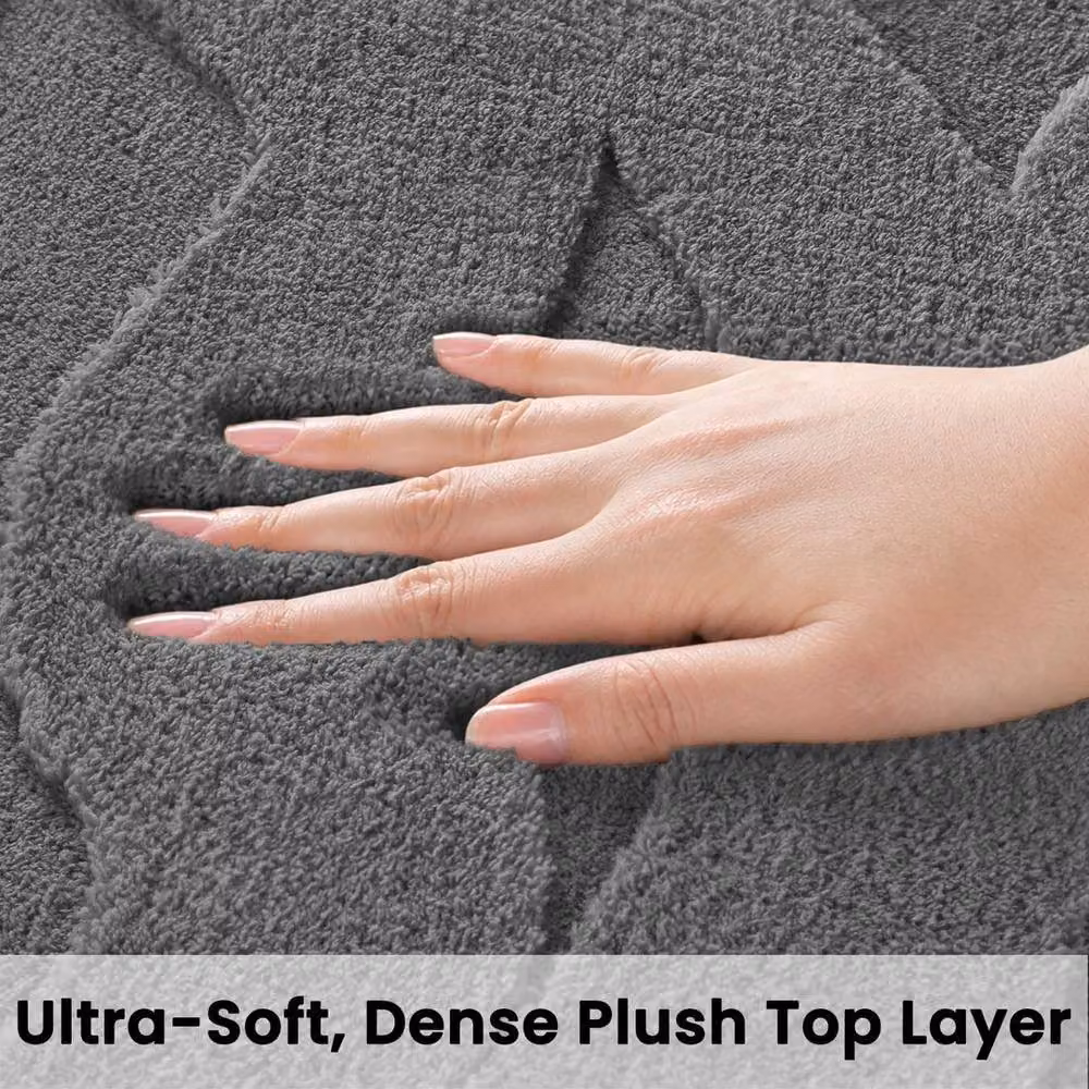 SPETLEK Modern Large Area Grey Rug with High-Low Wave Effect for Bedroom or Living Room, W: 200 cm, D: 300 cm – 2