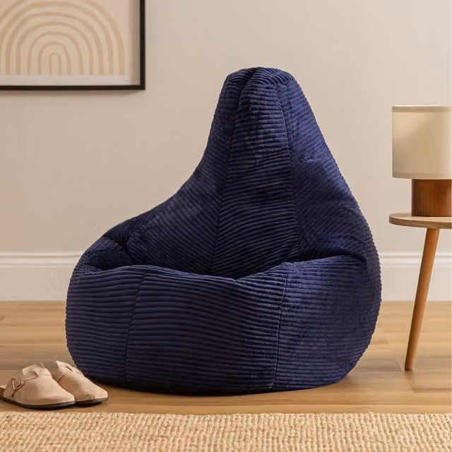 ICON Dalton Medium Corduroy Recliner Bean Bag in Blue – 1
