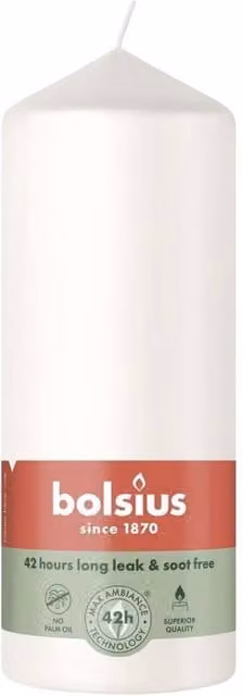 Bolsius Cloudy White Pillar Candle, 2 Pack, H 15 cm x W 5.8 cm