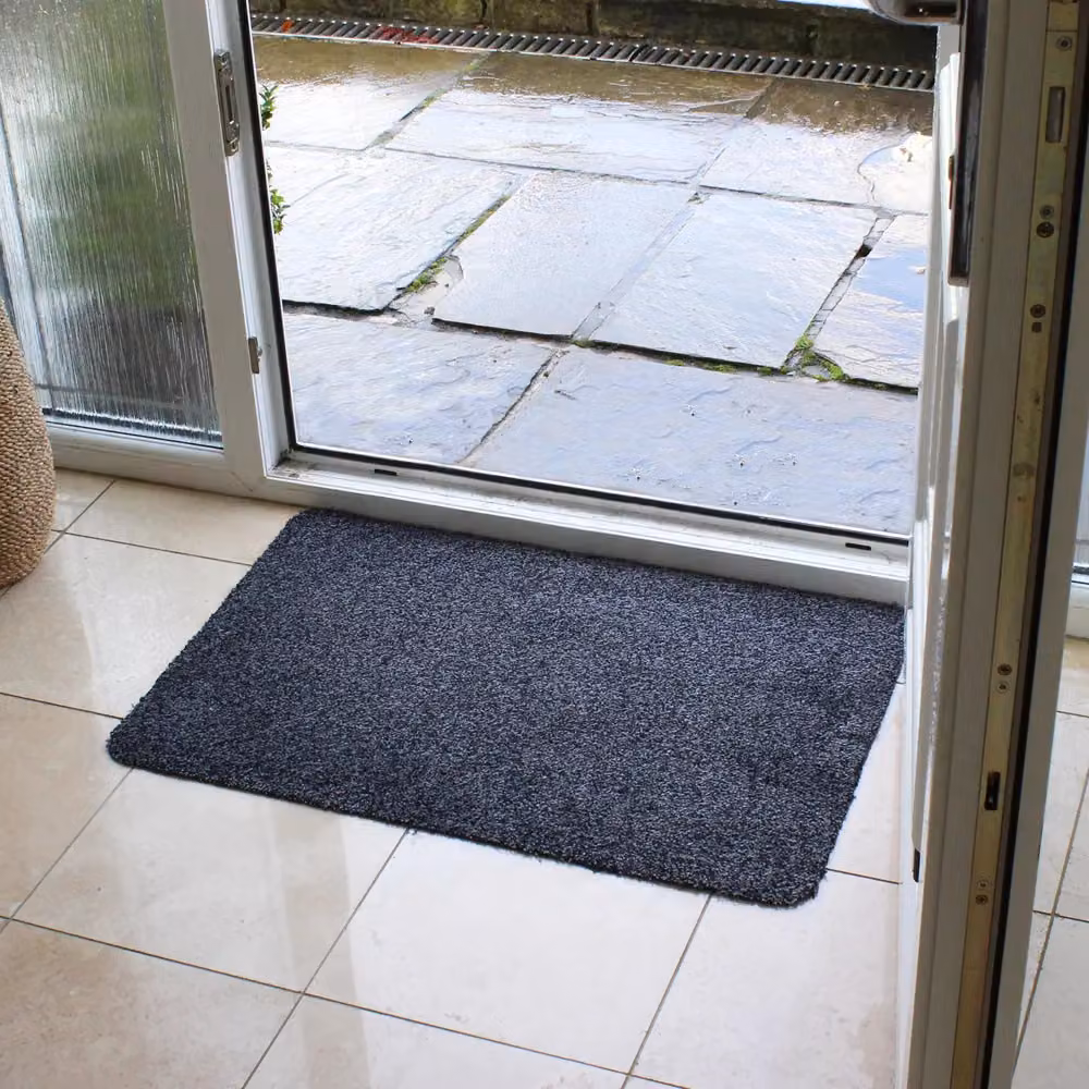 JVL Tanami Machine Washable Non-Slip Doormat Set of 2, Anthracite Grey, W: 50 cm, D: 75 cm – 4