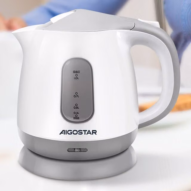 Aigostar Small Electric Kettle in Grey with Auto Shut-off and Stainless Steel Finish