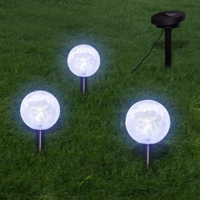 Berkfield Solar LED Garden Lights with Ground Spikes, 6 Pack, White