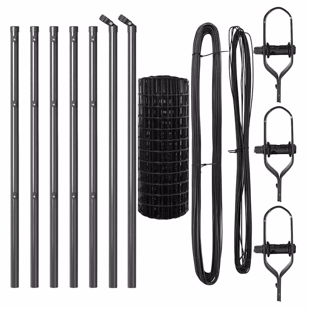 Berkfield Home Modern Euro Fence with 7 Posts, Galvanised Steel, Grey, 0.8 x 10 m – 4