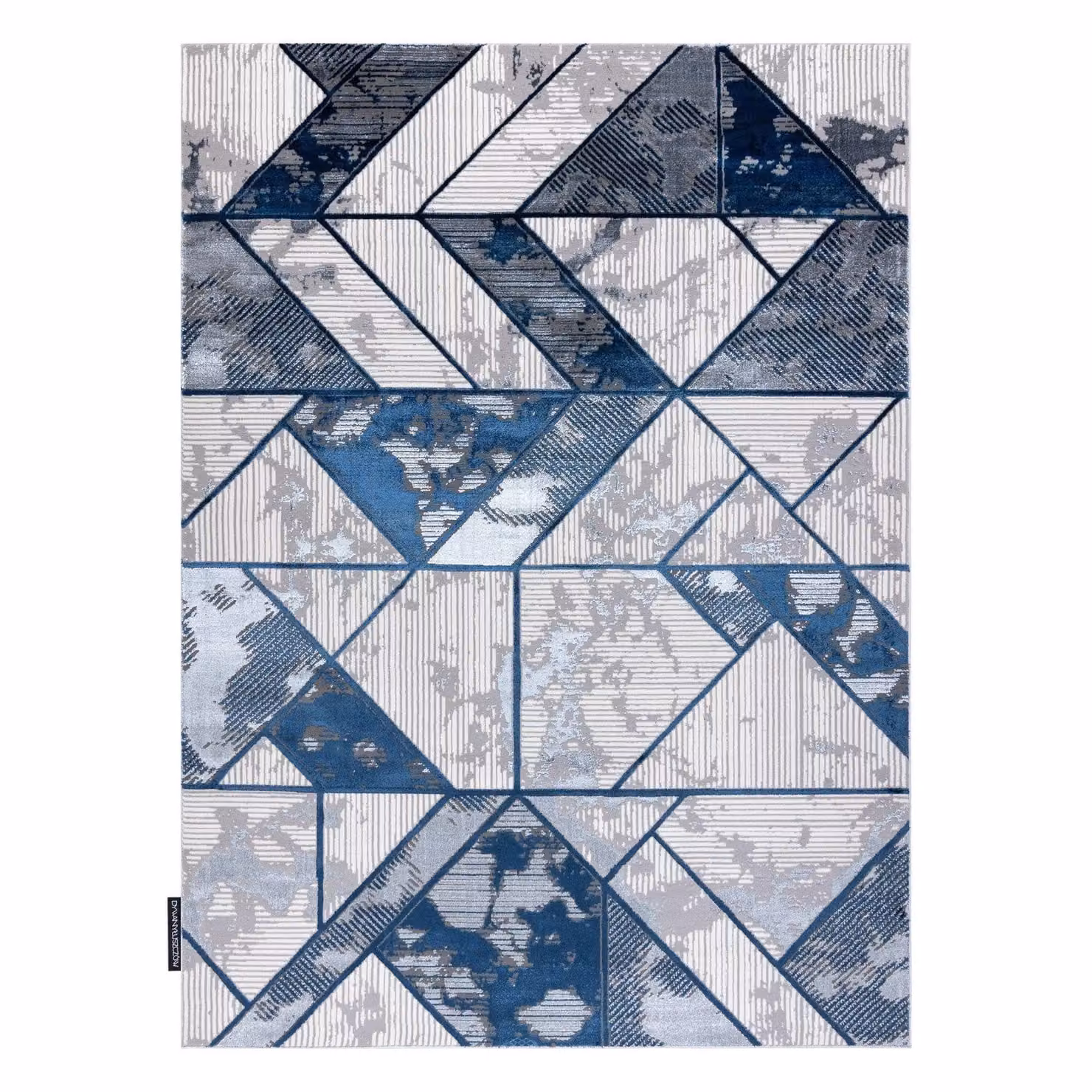 RugsX De Luxe Geometric Rug in Yellow and Multicolour, W: 120 cm, L: 170 cm