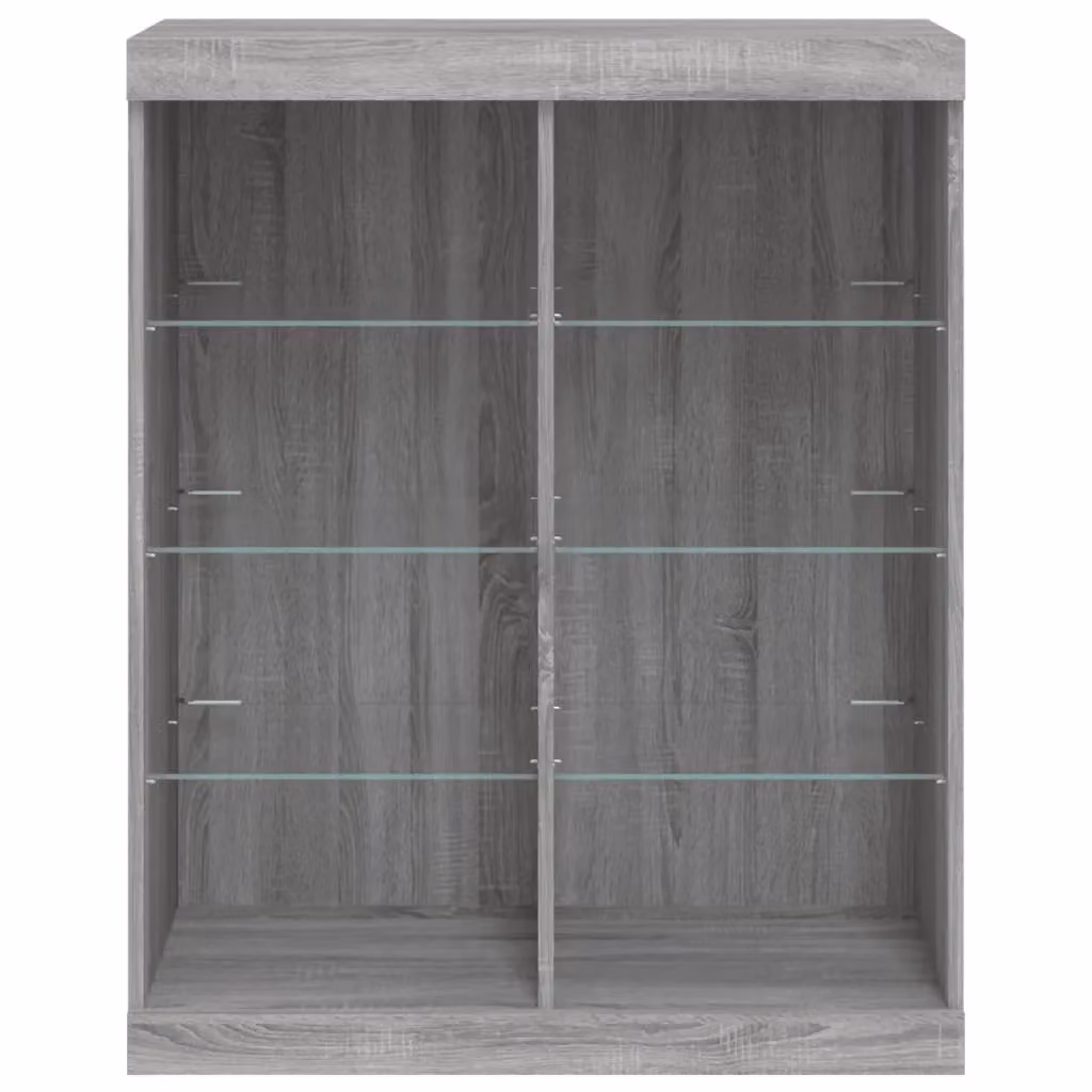 Berkfield Home Modern Grey Sonoma Sideboard with Integrated LED Lights W: 81 cm, D: 37 cm, H: 100 cm – 4