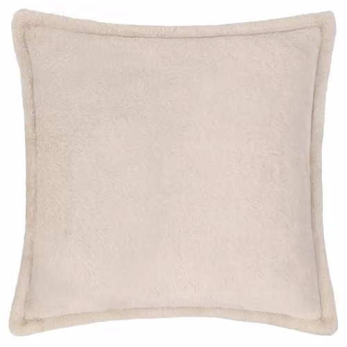Furn Kallu Faux Fur Square Cushion in Beige, W/D/H: 55 x 55 x 55 cm
