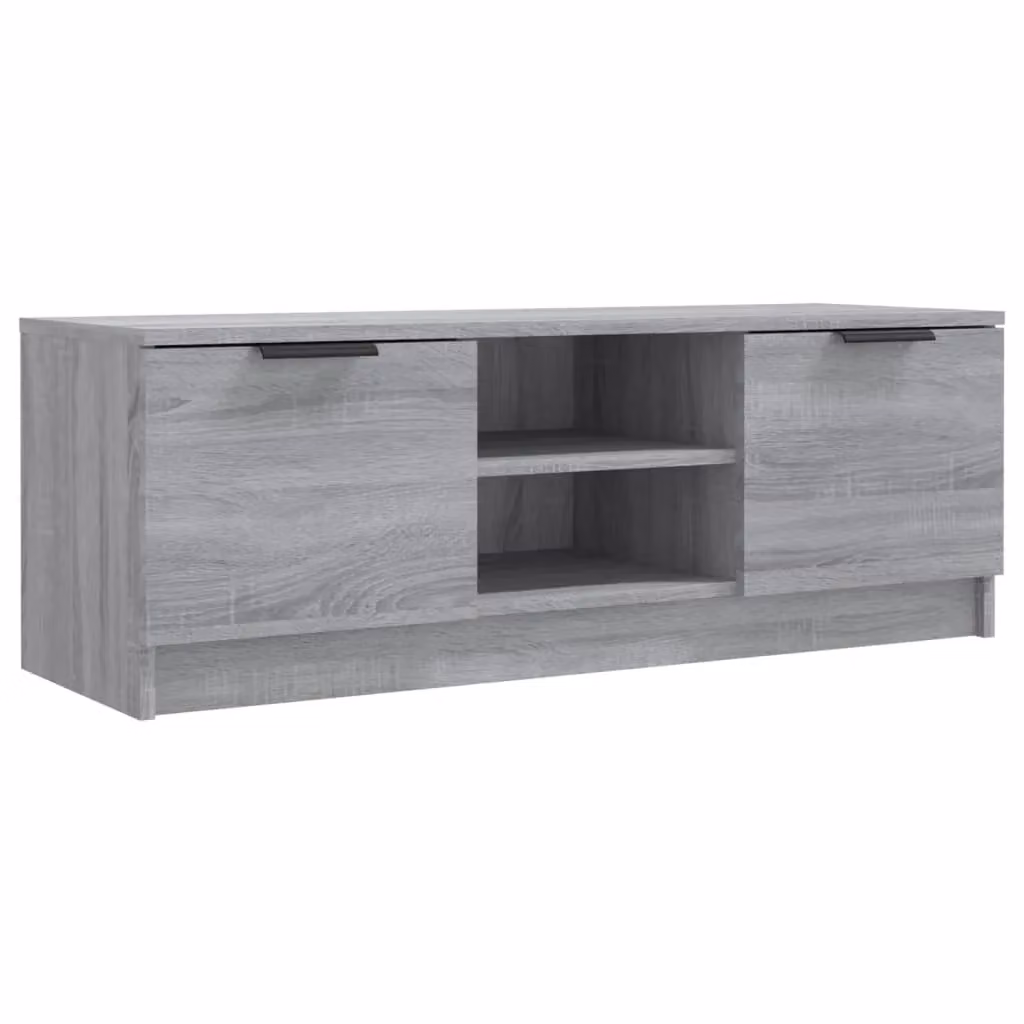 Berkfield Home Modern Grey Sonoma TV Cabinet in Engineered Wood W: 102 cm, D: 35 cm, H: 36.5 cm – 2