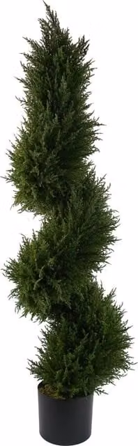 Green Spiral Cypress Artificial Topiary Tabletop Tree