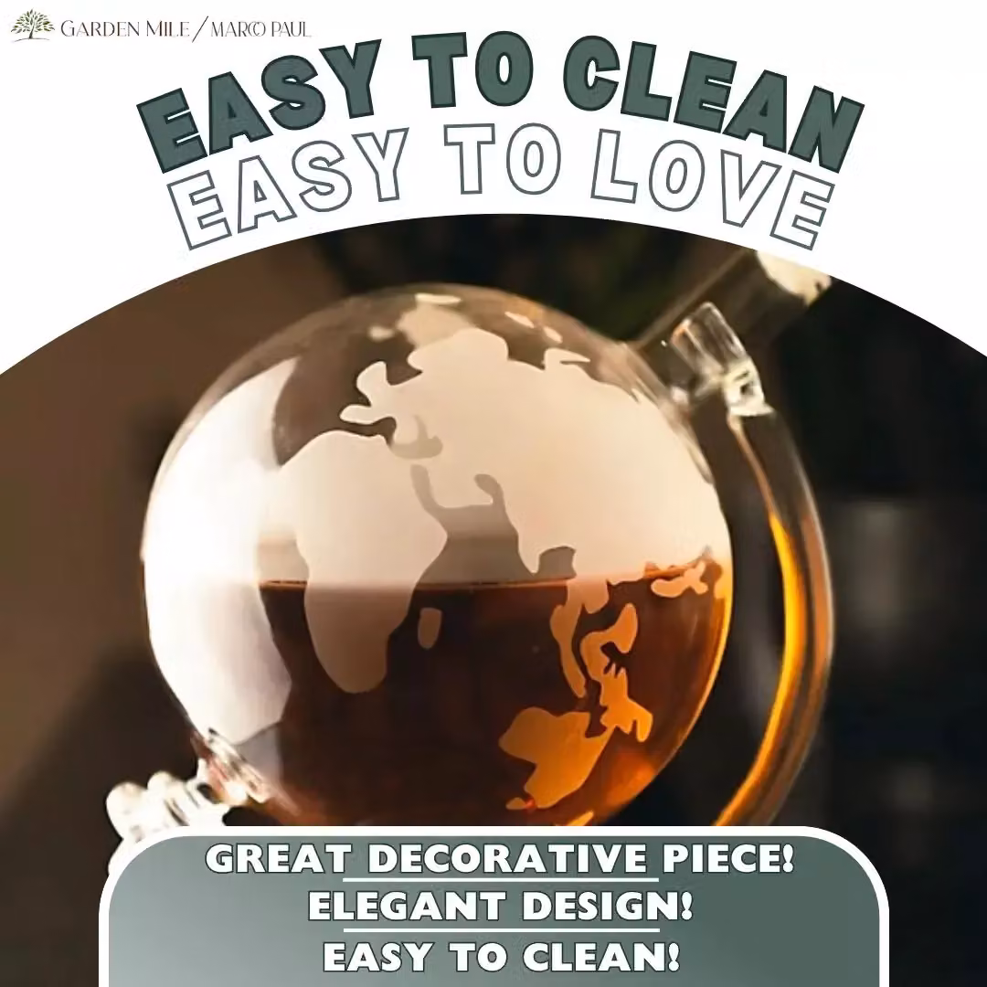 Marco Paul Glass World Globe Decanter in Clear – 4