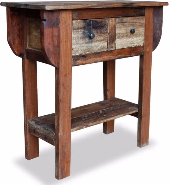 Berkfield Home Solid Reclaimed Wood Console Table in Brown, W/D/H: 80 x 35 x 80 cm