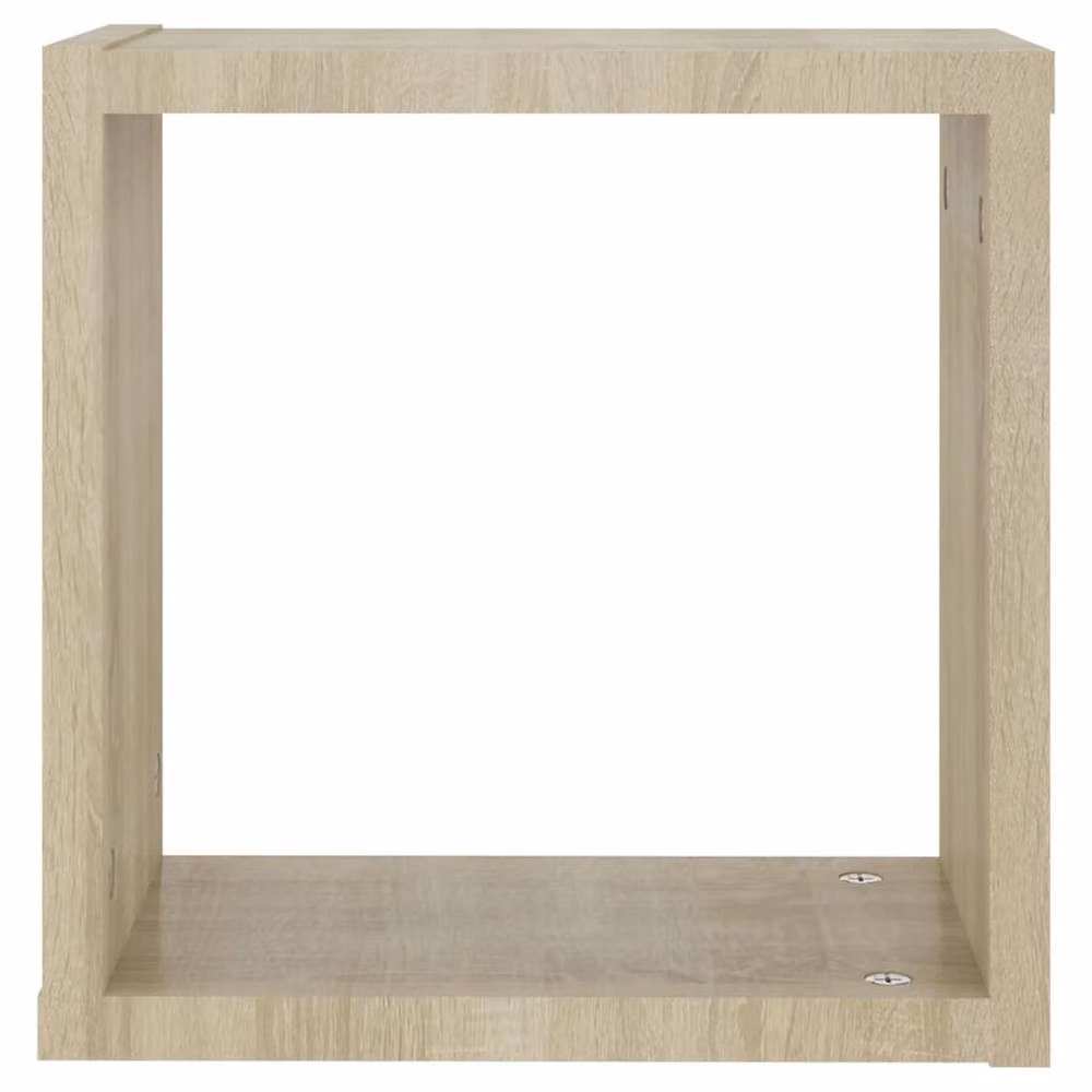 Berkfield Home Wall Mounted Cube Shelves, 4 Piece Set in Sonoma Oak, Light Tan, W/D/H: 30 x 15 x 30 cm – 2