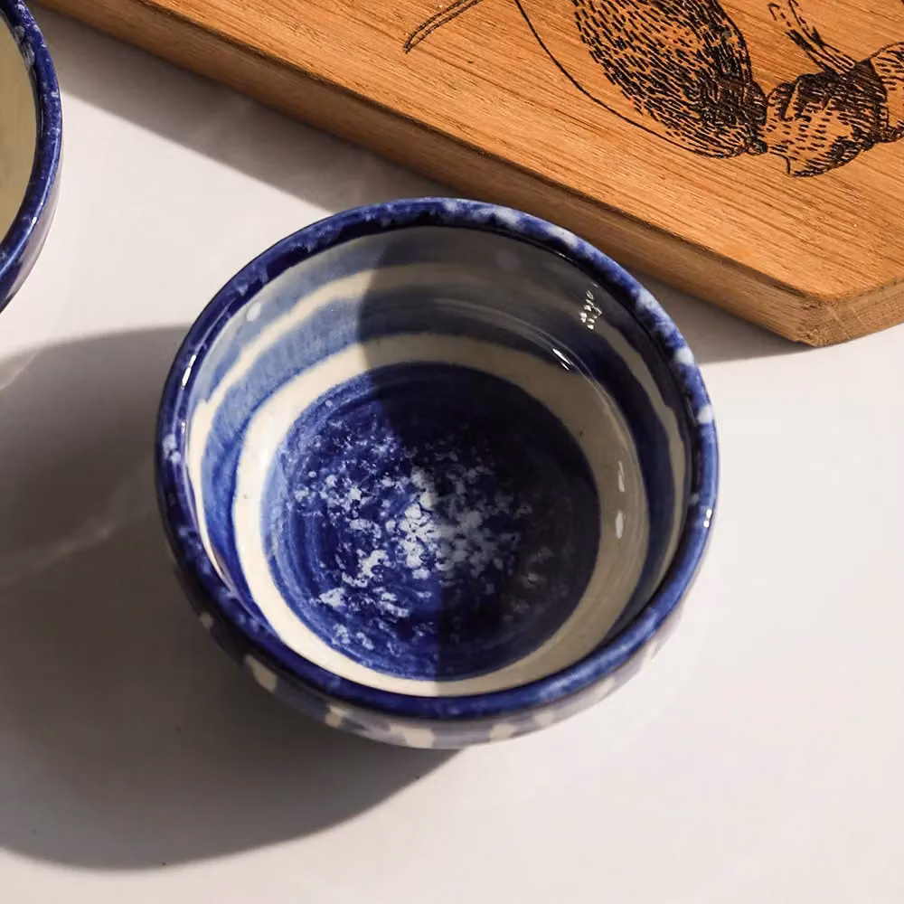 Selbrae House Blue Striped Ceramic Dip Bowl – 2