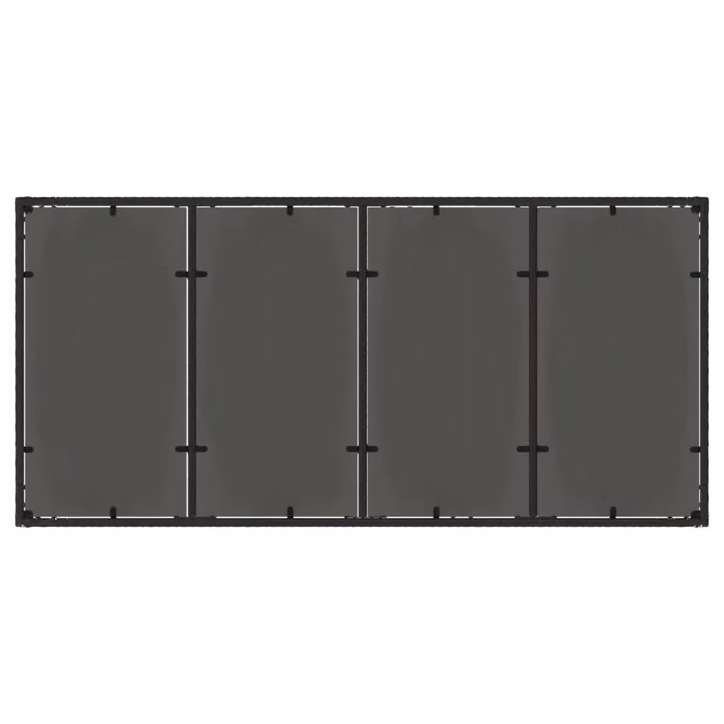 Berkfield Home Modern Black Poly Rattan Garden Table with Glass Top, W: 190 cm, D: 90 cm, H: 75 cm – 4