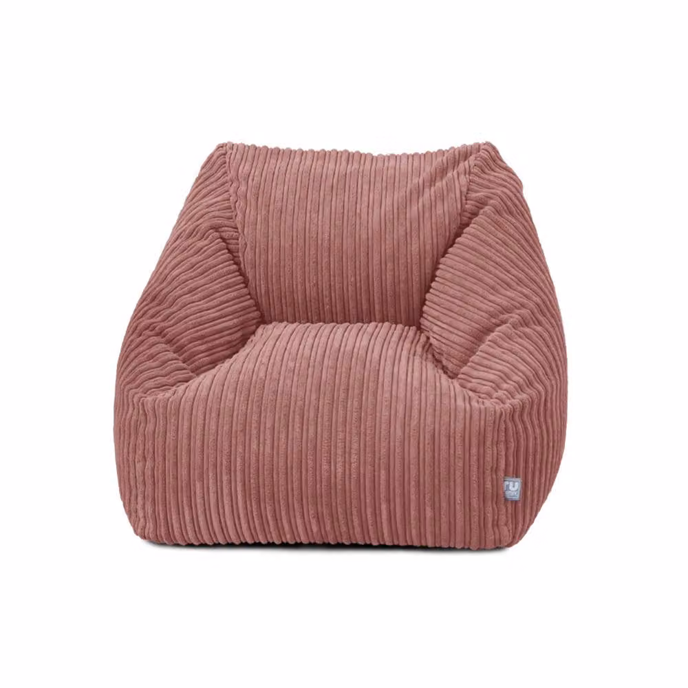 rucomfy Indoor Jumbo Cord Snuggle Bean Bag Chair for Kids in Dark Pink – 2