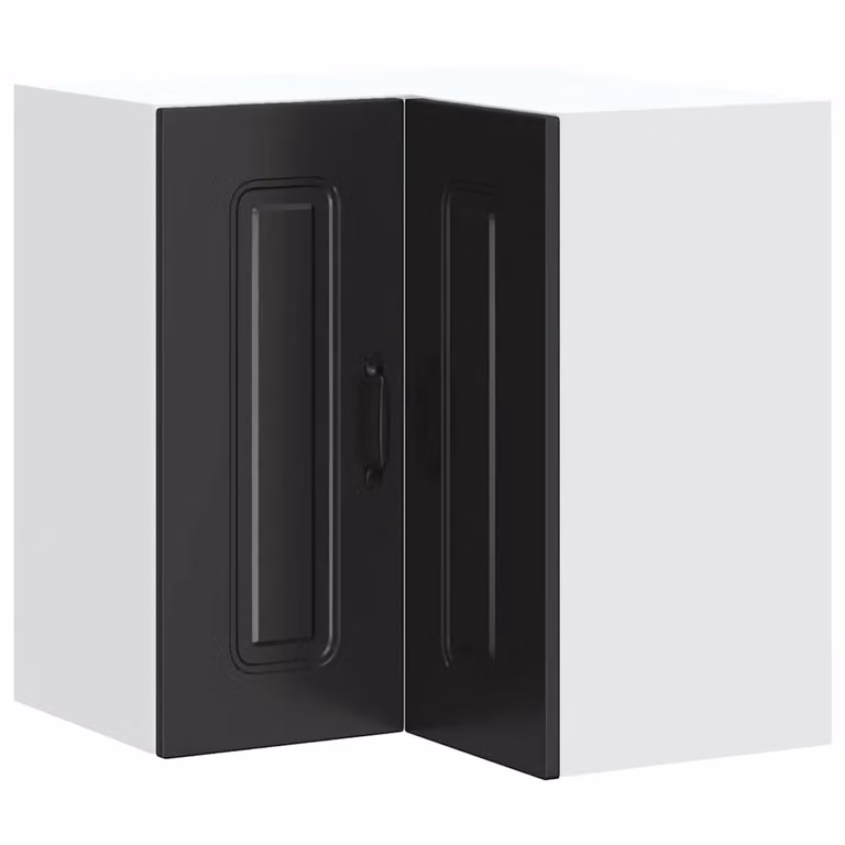 Berkfield Home Kalmar Black Matt Engineered Wood Wall Mounted Kitchen Corner Cabinet