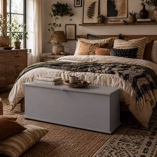 Wyld Haus Fito Vima Grey Particleboard Storage Trunk