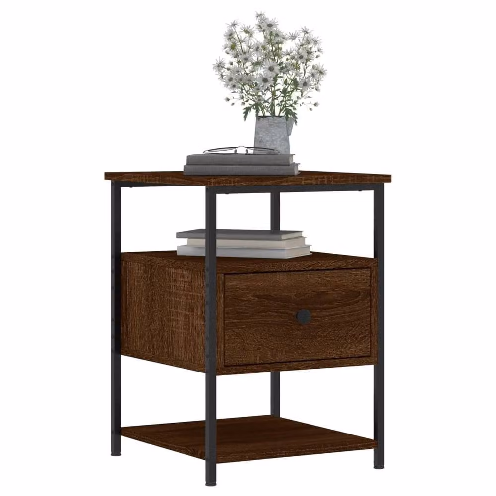 Berkfield Home Set of 2 Bedside Cabinets in Brown Oak, W/D/H: 40 x 42 x 56 cm – 3