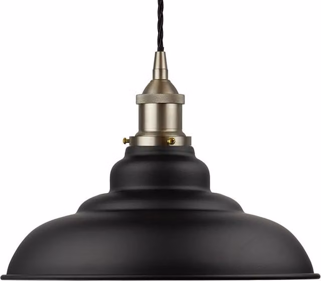 SE Home St Edmund's Pendant Light in Matt Black and Brushed Chrome