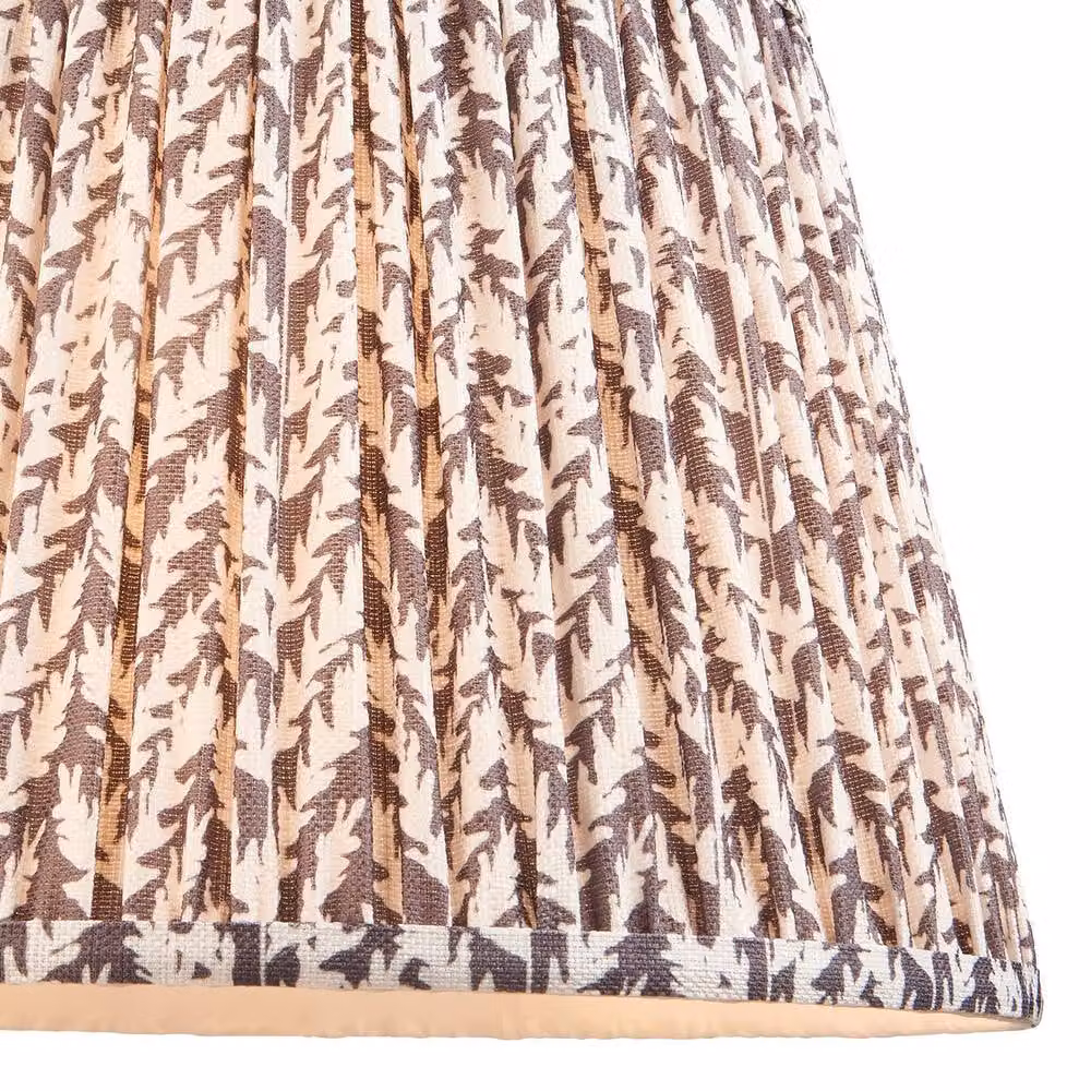 Netlighting Borello Ivory Table Lamp with Grey Fabric Shade and Brass Details, Height: 35 cm – 3