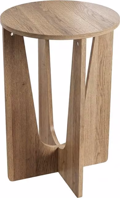 HOMCOM Round Compact Side Table with Curved Legs in Brown Coffee Wood Effect, W: 38 cm, D: 38 cm, H: 57 cm