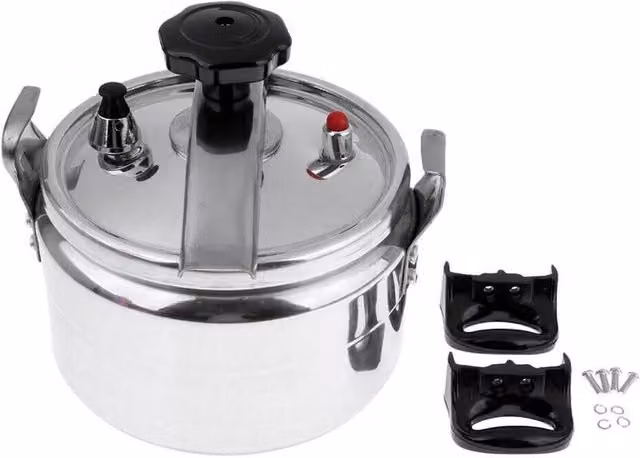 SPETLEK 7 Litre Dual Handle Aluminium Pressure Cooker in Silver