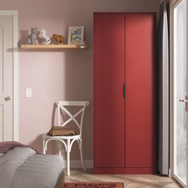 Ready Assembled 2 U Fuji 2 Door Wardrobe in Dark Red