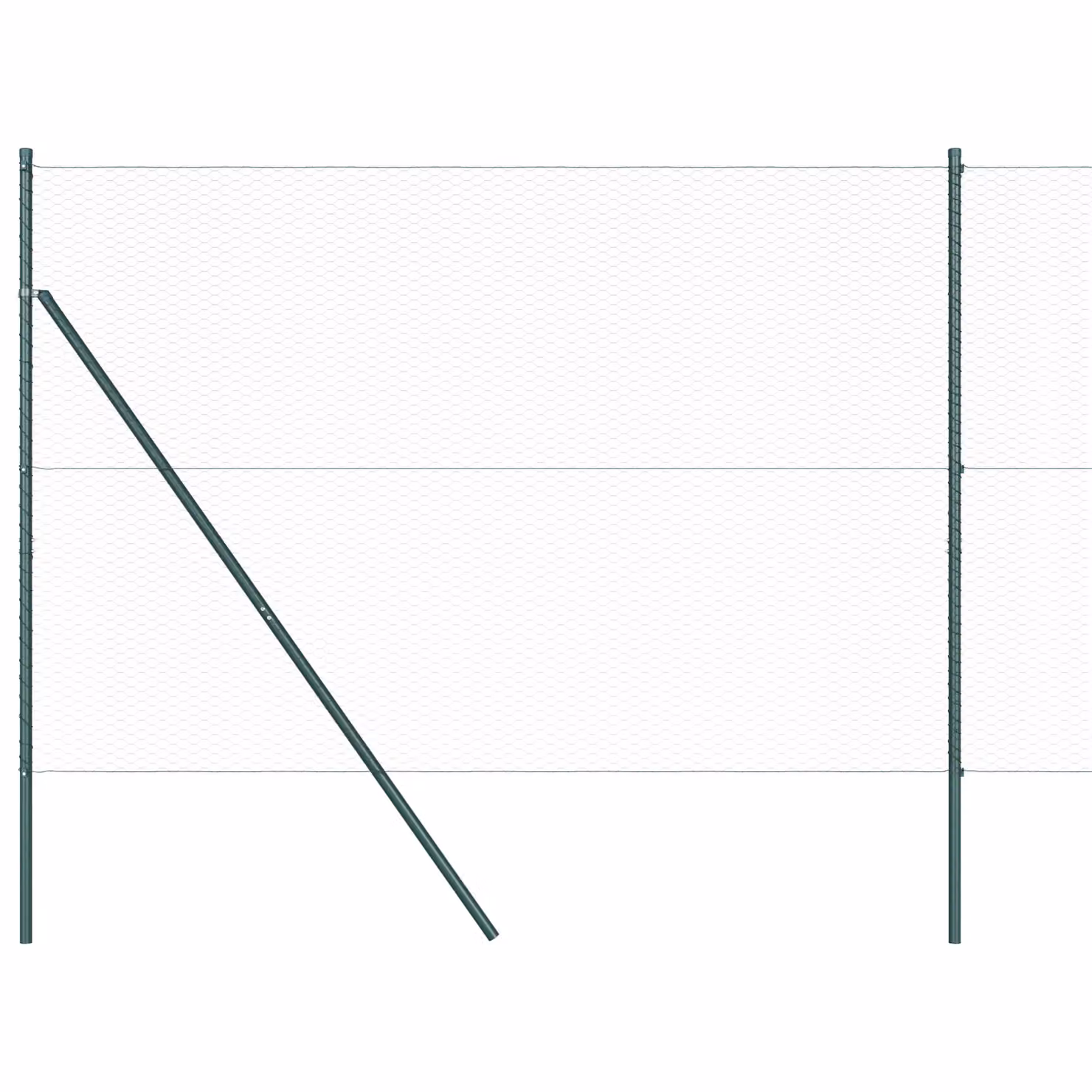 Berkfield Home Grey PVC Coated Galvanised Steel Hexagon Fence, H: 160 cm x W: 100 m – 2