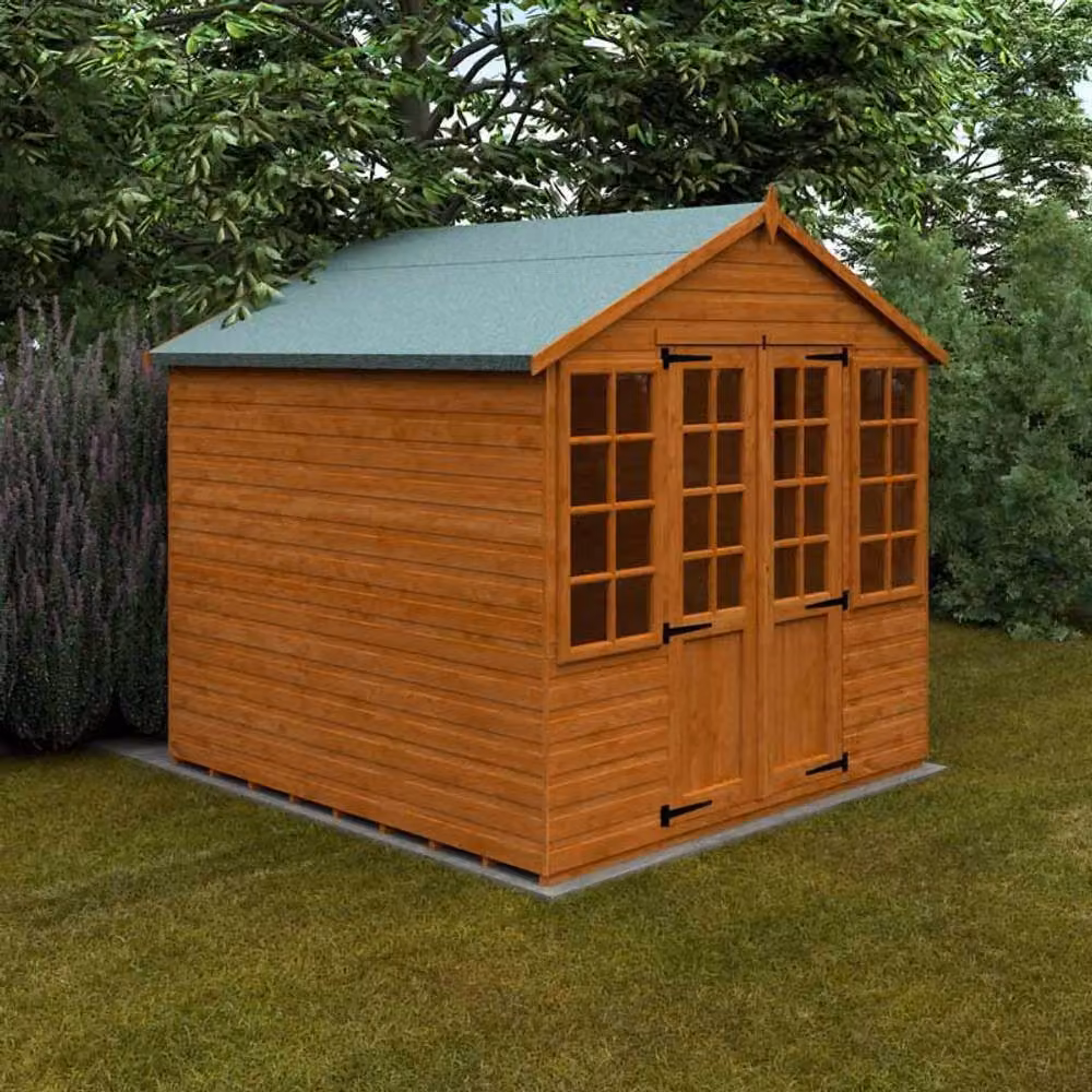 Buttercup Farm 12mm Wood Summerhouse Shed in Burnt Orange, W: 235 cm, D: 235 cm, H: 243.7 cm – 2