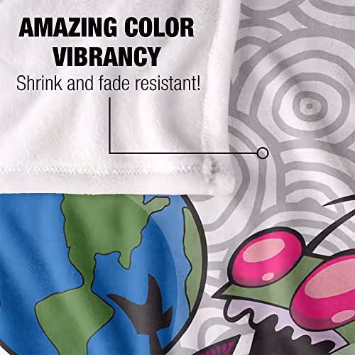 LOGOVISION Nickelodeon Invader Zim and Gir Super Soft Fleece Throw Blanket, White, W: 152 cm, D: 127 cm – 3