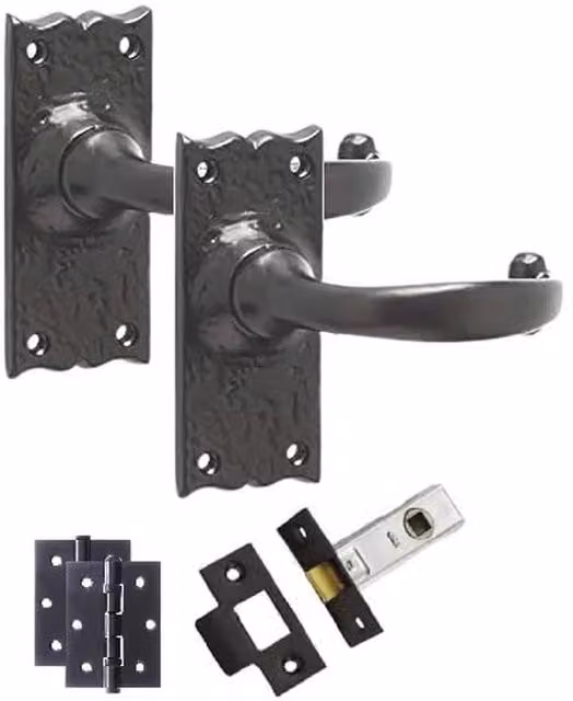 Golden Grace Black Door Handle with Screws