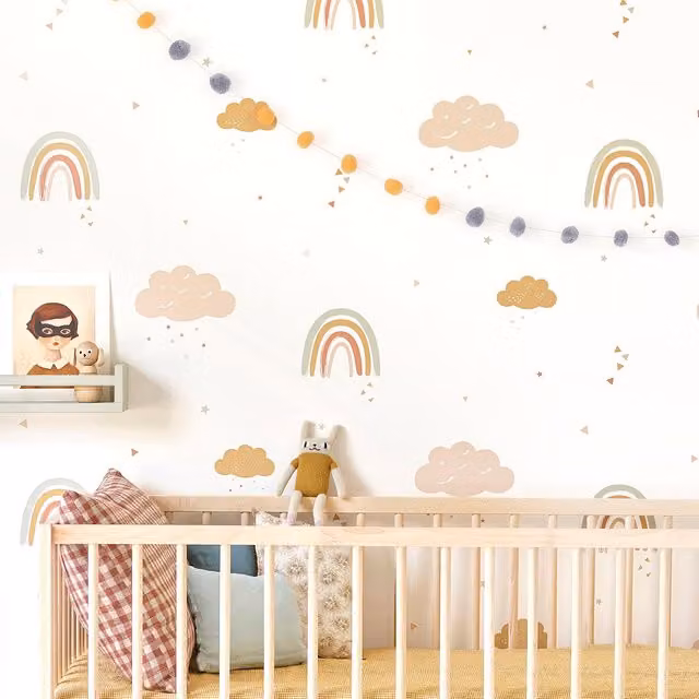 Hibou Design Rainbows Abstract Non-Woven Wallpaper in Multicolour