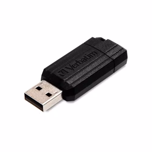 Verbatim 64GB Pinstripe USB A Flash Drive - Black
