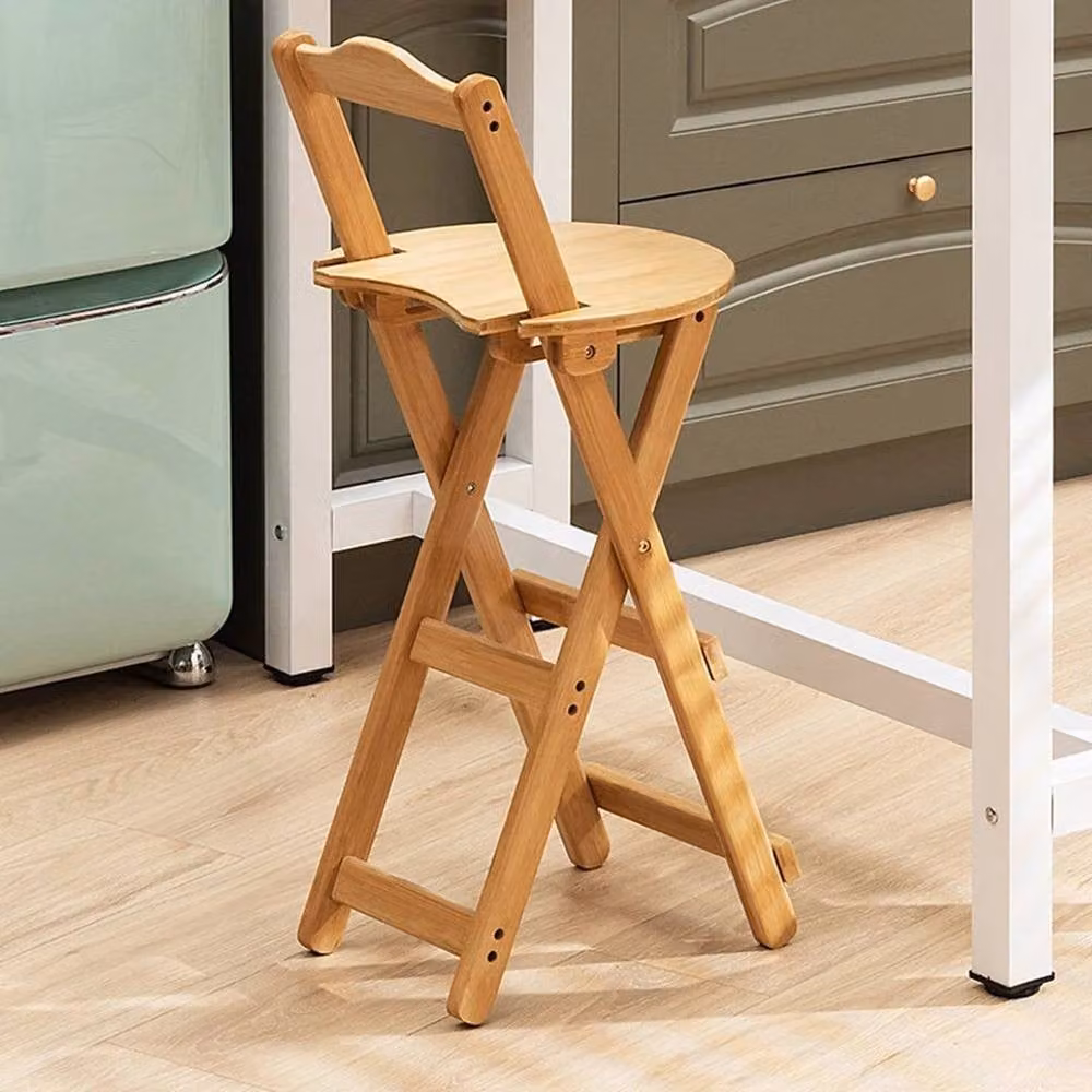 FORGEVIO Lacquered Bamboo Bar Stools for Kitchen and Dining Rooms in Natural Sand and Brown – 4