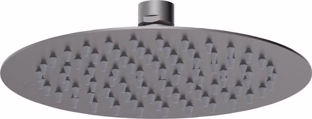 Balterley Square Fixed Overhead Shower Head, 200 mm, Brushed Pewter in Silver