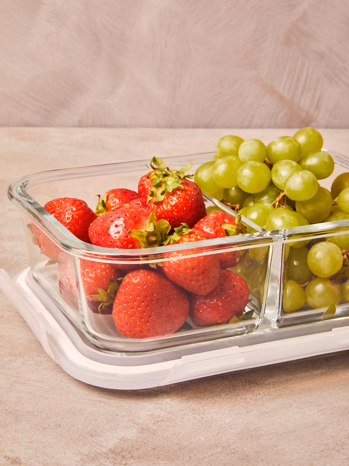 Orsina Airtight Two-Compartment Glass Food Container with Silicone Lid, 640 ml, Transparent – 2