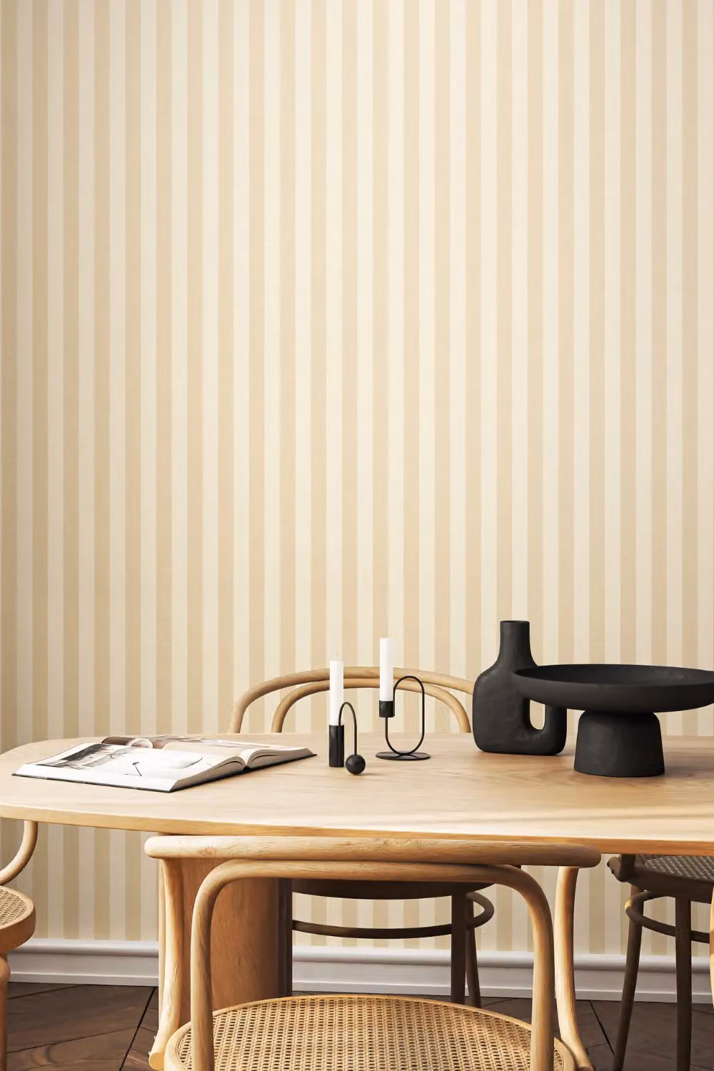 Hoopla Walls Shadow Stripe Sand Wallpaper in Light Sand – 2