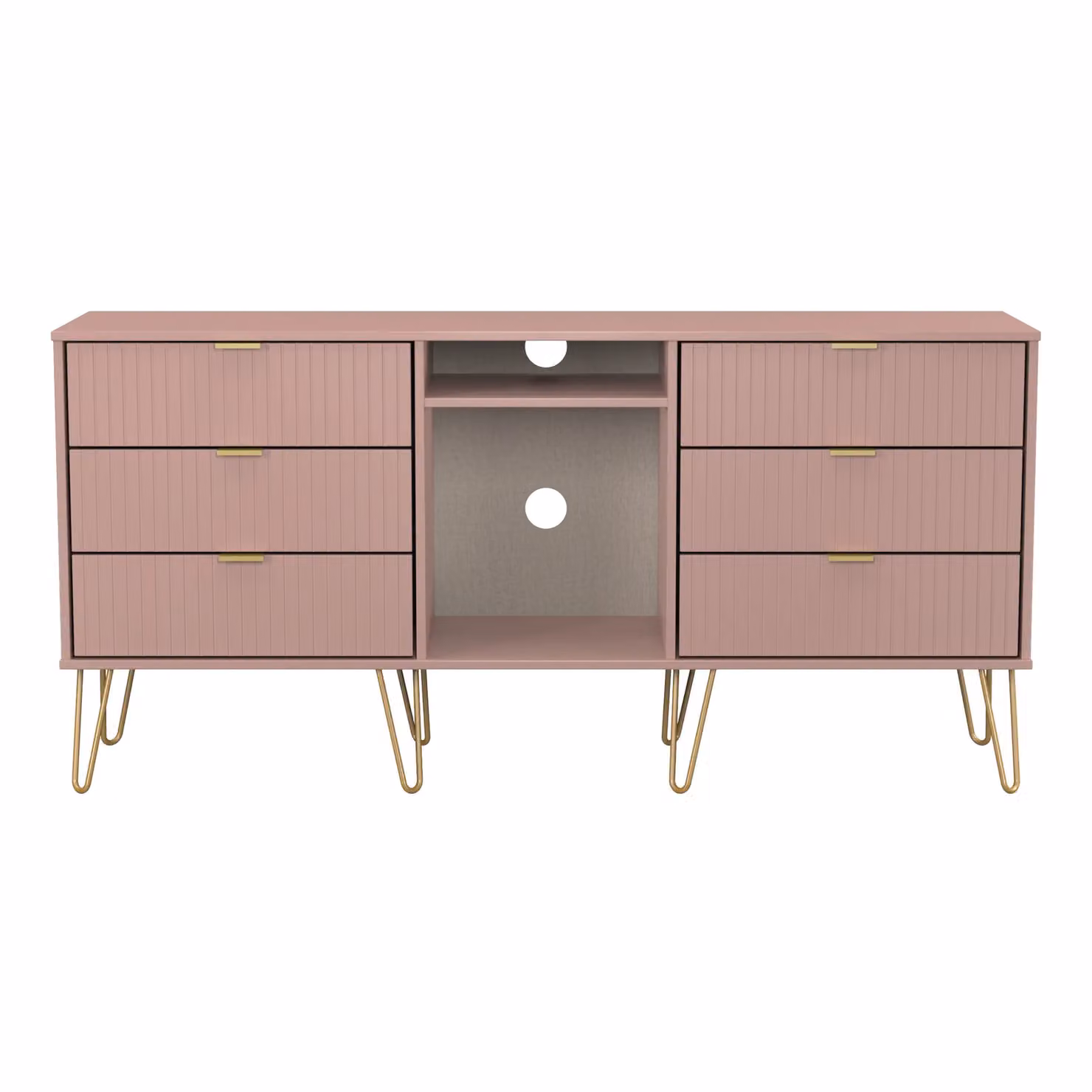 2 U Bexley Ready Assembled 6 Drawer Sideboard in Dusty Pink – 2