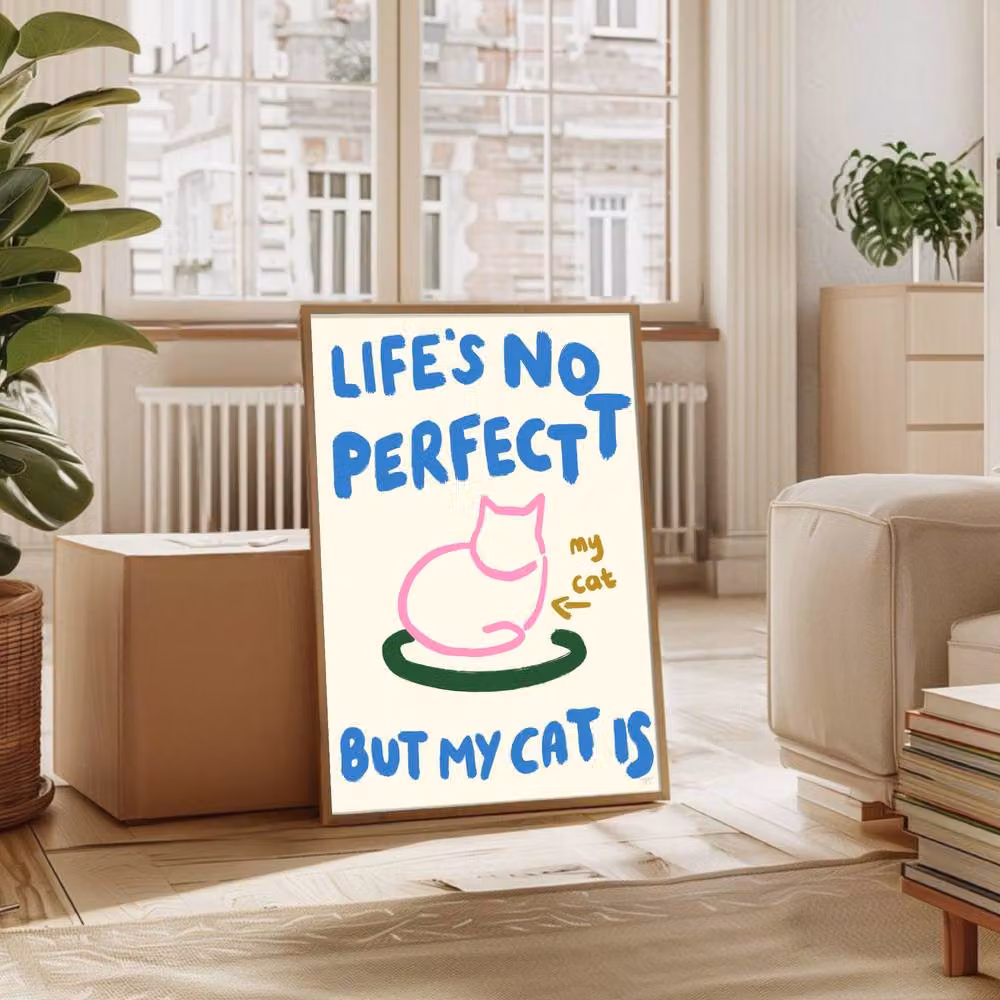 The Paper Tail My Perfect Cat Multicolour Art Print, W: 21.0 cm, H: 29.7 cm – 3