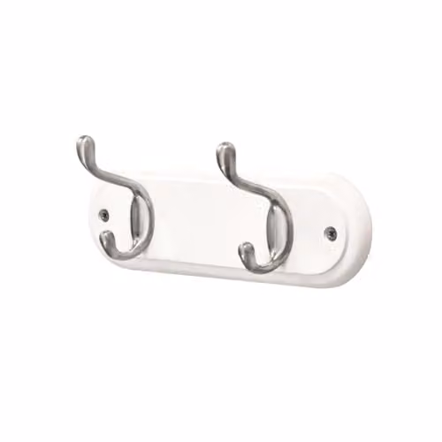 Headbourne Nickel Double Wall Hook in White and Silver