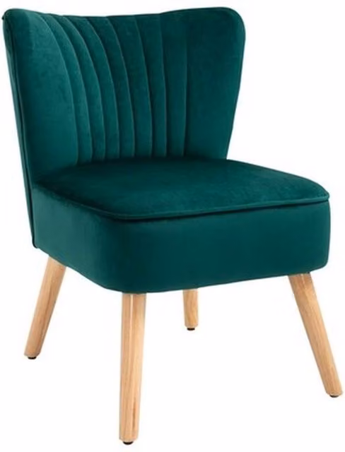 NESTLUNE Green Velvet Accent Tub Chair with Armrests, W/D/H: 100 x 15 x 15 cm – 1
