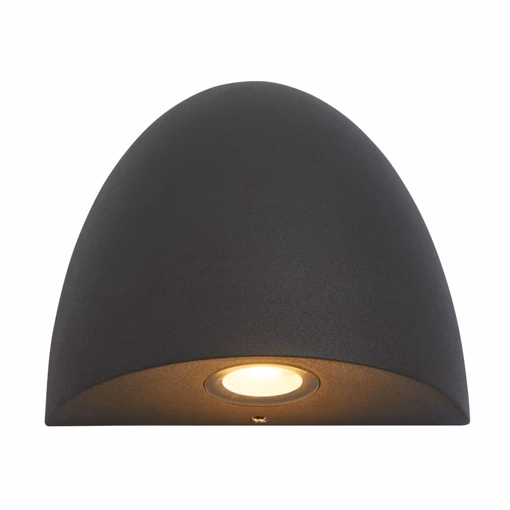 Lighting Collection Kyst Dome Outdoor LED Wall Light in Grey or Black – 3