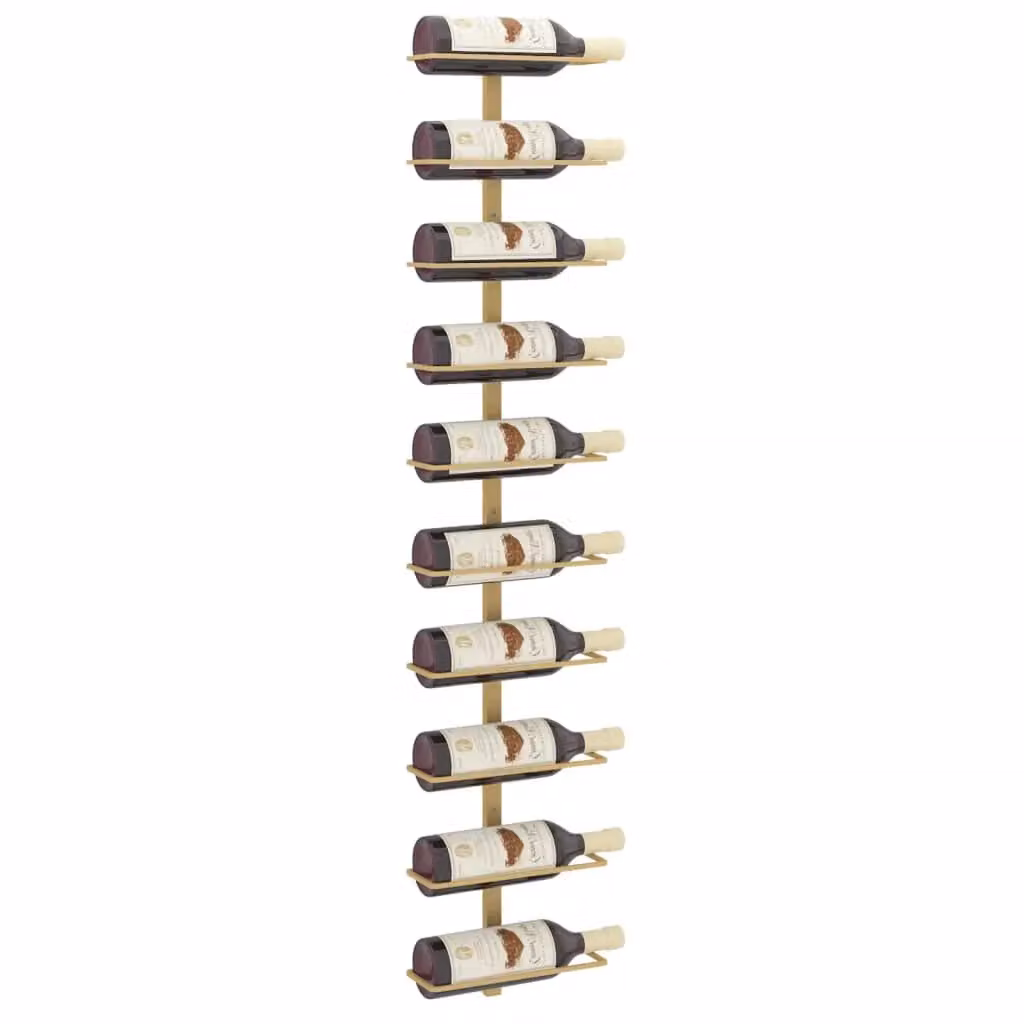 Berkfield Home Gold Metal Wall-mounted Wine Rack for 10 Bottles – 2