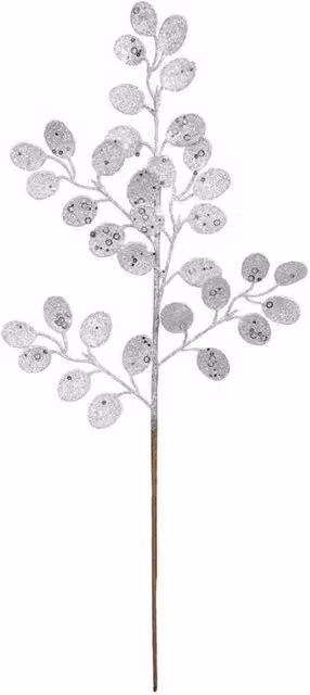 KDMD Silver Glitter Eucalyptus Stem, 2 Pack, Height: 61 cm
