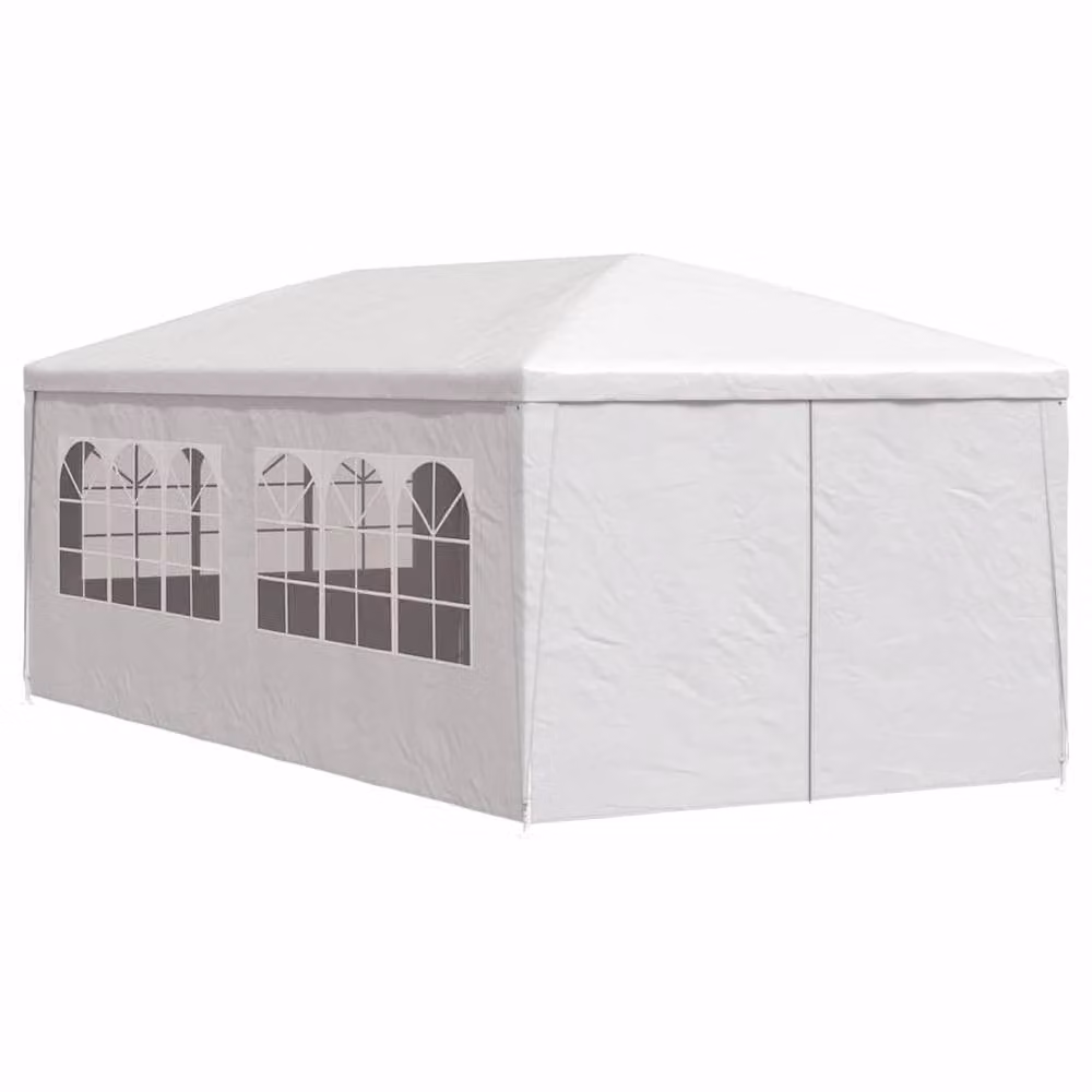 Berkfield Home Freestanding Party Tent, White, W: 6 m, D: 3 m