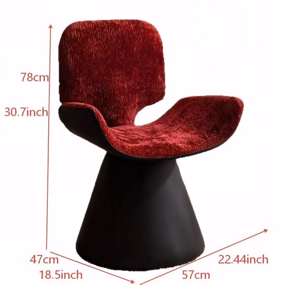 Rolipo Modern 360 Swivel Vanity Stool in Red and Black – 4