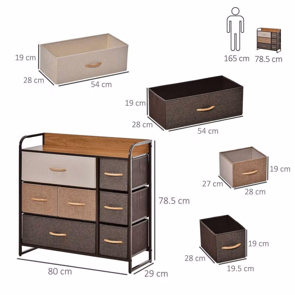 Wyld Haus Latave Multicolour 7 Drawer Fabric and Metal Foldable Storage Chest – 4